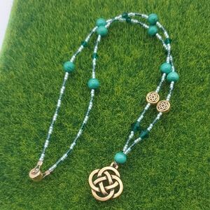3/$20 Celtic Beaded‎ Necklace 18 Inch N3638
